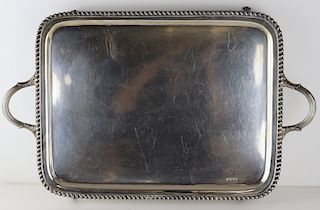 SILVER. Scottish Silver Footed Serving Tray.