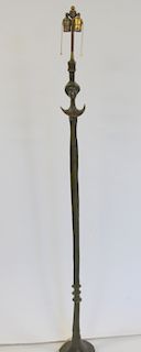 Vintage Bronze Giacometti Style Standing Lamp.