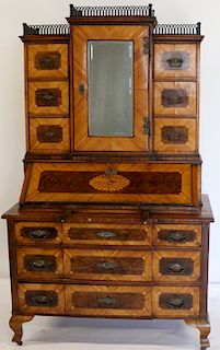 Antique Continental Tabernacle Cabinet