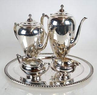5-Piece Silver Plate Tea Set