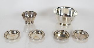 Sterling Silver Two Bowls & Four Salts
