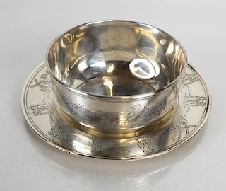 Antique Sterling Silver Bowl and Tray