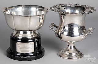 Sterling silver trophy bowl, etc.