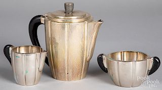800 silver three-piece tea service