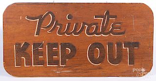 Painted Private Keep Out trade sign