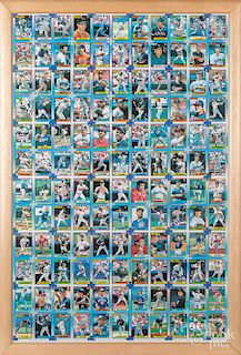Framed sheet of 1990 Topps baseball cards