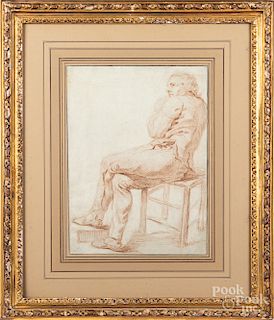 Chalk sketch of a seated gentleman