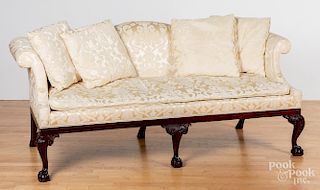 Kittinger Chippendale style carved mahogany sofa