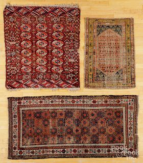 Three oriental scatter rugs