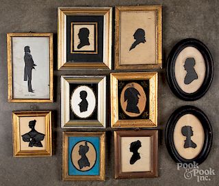 Ten assorted silhouettes.