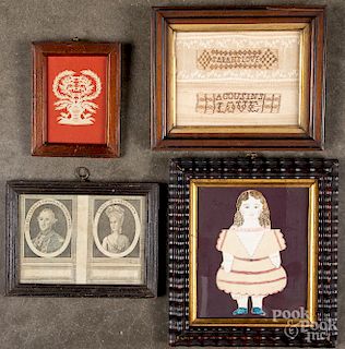Four small framed works