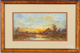 Dubois Hasbrouck two watercolor landscapes
