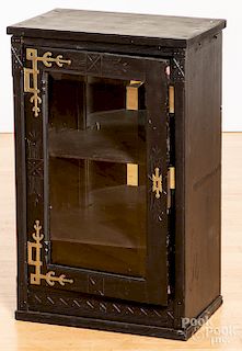 Victorian ebonized display cabinet