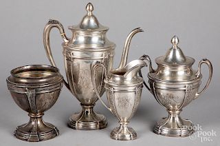Sterling silver four-piece tea service