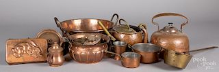 Copper and brass cookware.