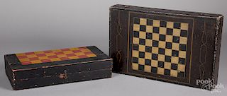 Two painted folding gameboards