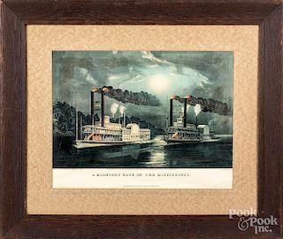 Two Midnight on the Mississippi color lithographs