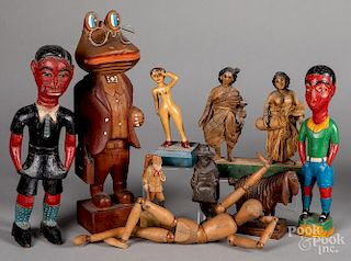 Group of carved and painted figures