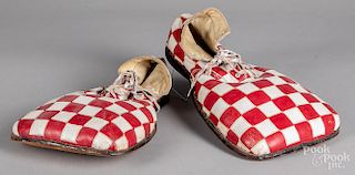 Pair of oversized clown shoes.