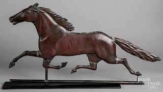 Swell bodied copper running horse weathervane