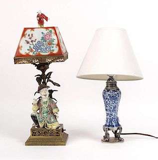 Chinese Ormolu-Mounted Porcelain Table Lamp