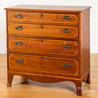 PA Federal inlaid walnut chest of drawers