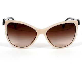 Chanel Beige & Black Bow Sunglasses 5281