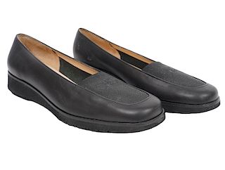 Salvatore Ferragamo Black Leather Shoes Sz 7.5 B
