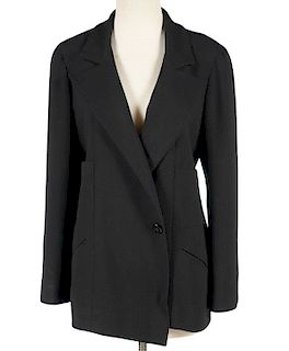 Chanel Black Classic Wool Blend Blazer Size 40