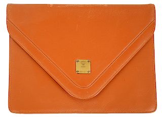 MCM Leather Envelope Burnt Orange Bag