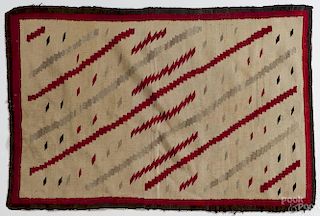 Navajo regional rug, ca. 1940, with zigzag and di