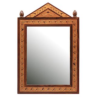 MIRROR. 20TH CENTURY. Wooden frame with marquetry.