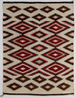 Navajo rug, ca. 1940, with repeating diamonds on