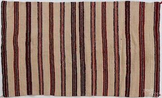 Navajo rug, ca. 1940, with repeating stripes in a