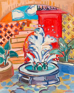 Inger Jirby, Courtyard with Fountain, 1989