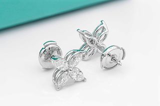 Tiffany Large Diamond Platinum Earrings