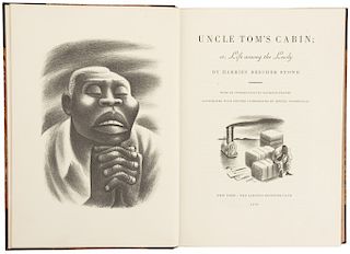 Beecher Stowe, Harriet. Uncle Tom's Cabin or Life Among the Lowly. New York: The Limited Editions Club,1938.Firma de Miguel Covarrubias