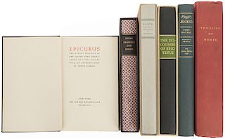 Obras de Cicerón, Virgilio, Platón, Homero y Epicteto. The Limited Editions Club, 1931- 1972. Piezas: 6.