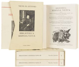 Antonio, Nicolás. Bibliotheca Hispana Vetus / Bibliotheca Hispana Nova. Madrid: Visor Libros, 1996. Piezas: 4.
