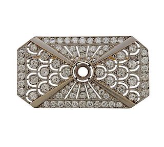 Art Deco Platinum Gold Diamond Brooch 