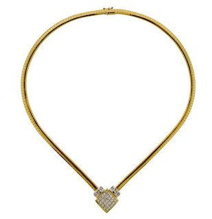 18K Gold Diamond Pendant Necklace 