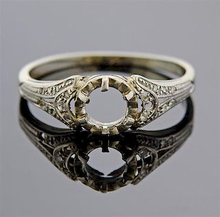 Art Deco 18K Gold Diamond Ring Setting