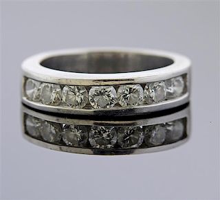Platinum Diamond Half  Band Ring