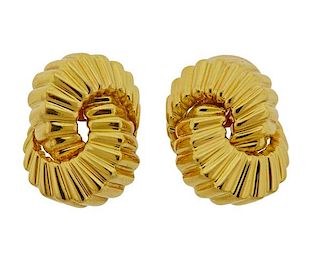 Tiffany &amp; Co 18k Gold Knot Earrings 