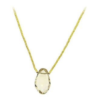 H. Stern Topaz Golden Bead Large Pendant 18k Gold Necklace