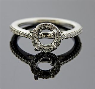 Platinum Diamond Engagement Halo Ring Mounting