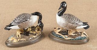 Pair of Boehm porcelain Canada geese, 7'' h. and 4