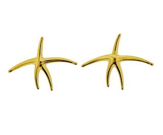 Tiffany &amp; Co Peretti 18K Gold Starfish Earrings