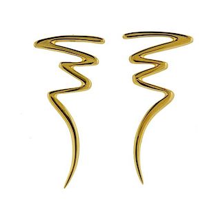 Tiffany &amp; Co Picasso 18K Gold Zig Zag Earrings
