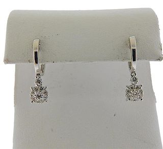 18k Gold Diamond Dangle Earrings 